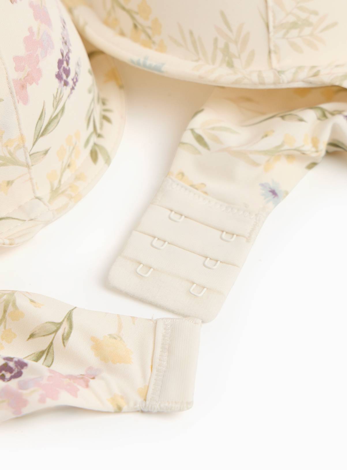White Floral Print T-Shirt Bra 40C - Image 4